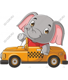 Funny elephant taxi