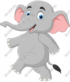 Playful cartoon elephant