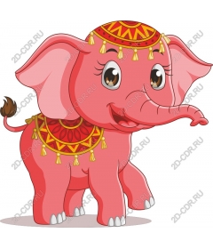  Cute pink elephant