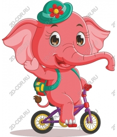 Playful pink Bicycle elephant