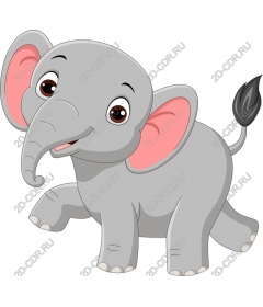  Cartoon playful elephant