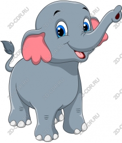 Playful cartoon elephant