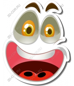 Playful cartoony smiling face