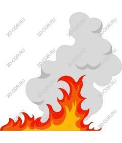  Bright flames and smoke