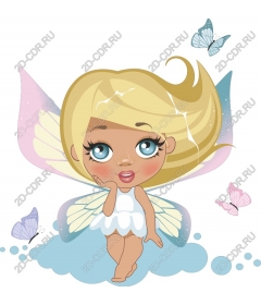 Whimsical fairy with butterfly wings