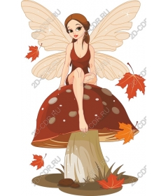Whimsical autumn fairy toadstool