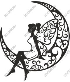  Charming fairy on a Crescent moon