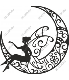 Enchanted fairy on a Crescent moon