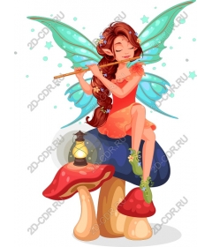  Charming fairy playing flute