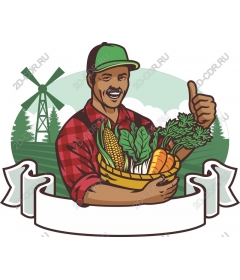 Cheerful farmer with fresh vegetables