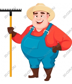 Funny farmer character