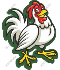 Playful cartoon chicken