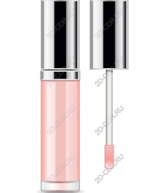 Pink glossy lip gloss in a tube