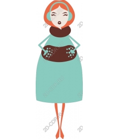 Vintage dress Navy blue women