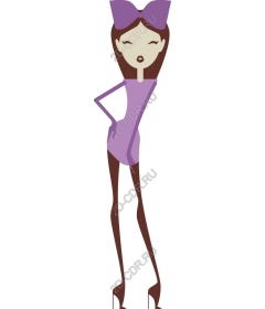  Chic fashion woman in violet dress
