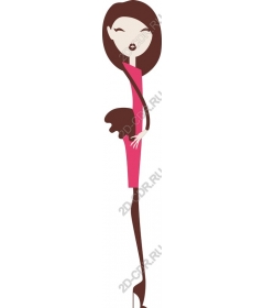  Chic stylish woman in a pink dress