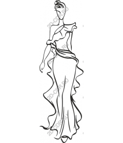  Fashion elegant women in flowing dress