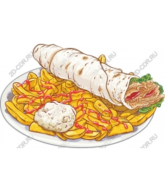 Spicy roll with crispy fries