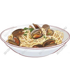 Delicious spaghetti with clams