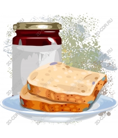  Поджаренный хлеб с джемом
