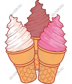 Three scoops of ice cream