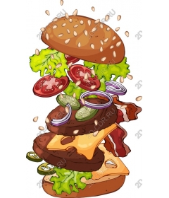 Delicious layered Burger