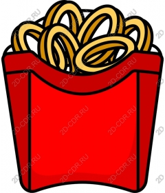  Onion rings in a red cardboard box