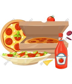  Delicious pizza and salad