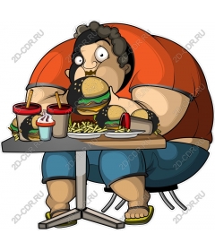  Cartoon "Playful lover of food"