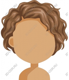  A character with curly hair