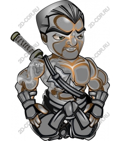  Stylized muscular warrior