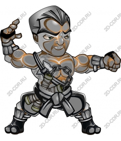  Cartoon fierce warrior