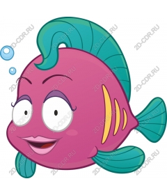 Funny pink cartoon fish