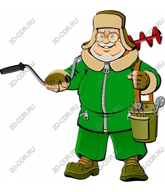 The Jolly fisherman on the ice