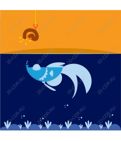  Whimsical blue fish