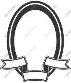  Vintage oval frame with banners