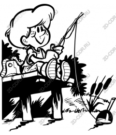  Charming boy-fisherman