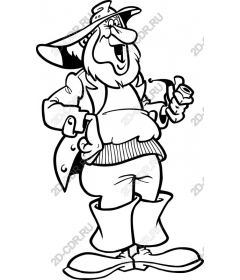 Cheerful bearded character