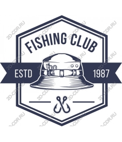 Vintage icon of the fishing club