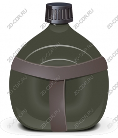 Water bottle in army style