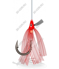  Fishing lure with red streamers