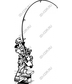 Funny cartoon fisherman