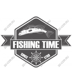 Vintage emblem "fishing Time"