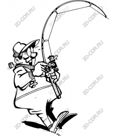 Funny fishing character