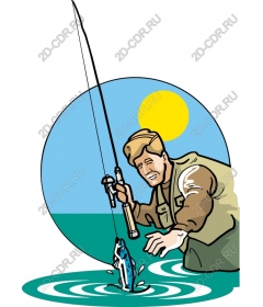 Fisherman pulls the catch