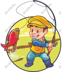 Cheerful young angler fishing