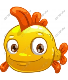 Funny cartoon fish