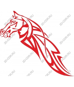 Stylized head of a red horse