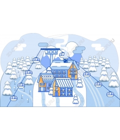 Charming winter ski resort