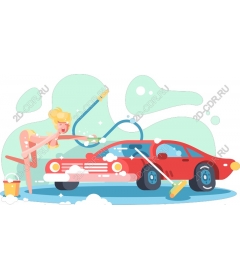 Игривая мойка автомобиля